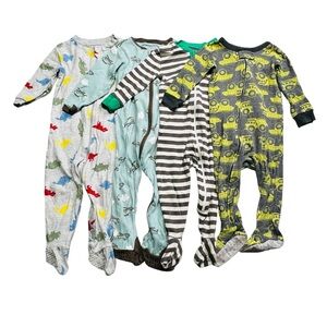 George Kids One Piece Footies - Multicolor and Stripes 4 pc bundle